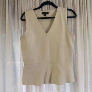 Ann Taylor White Sleeveless Top Size LT